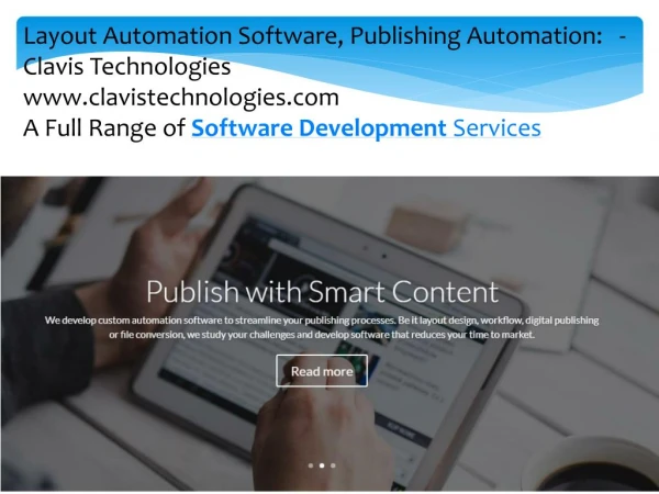 Layout Automation Software, Publishing Automation: - Clavis Technologies