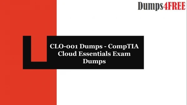 CLO-001 PDF Dumps CompTIA Dumps Questions | Dumps4free