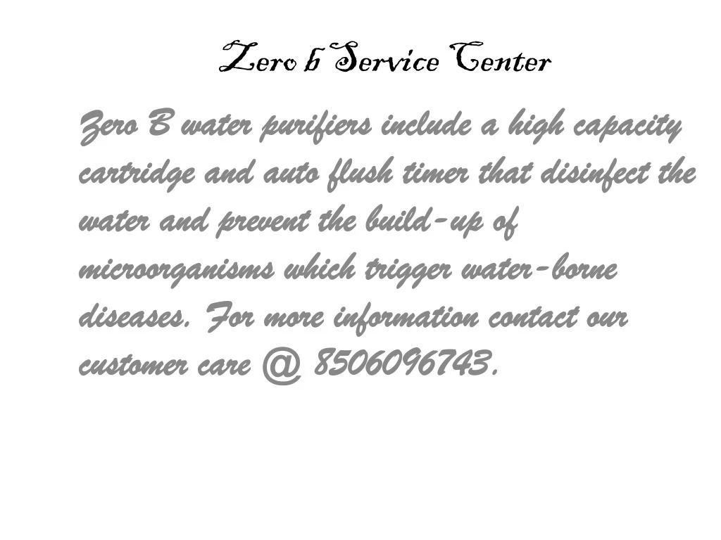 zero b service center