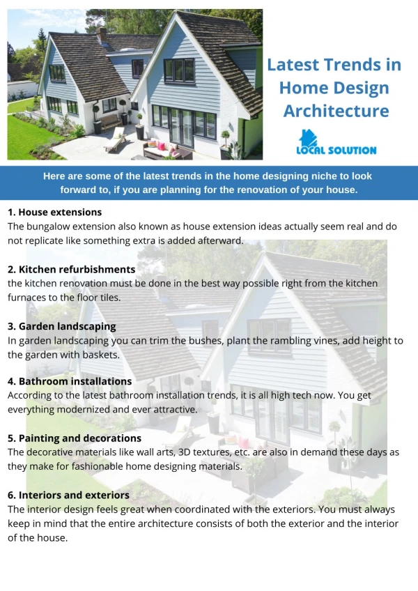Latest Trends in Home Design Architecture