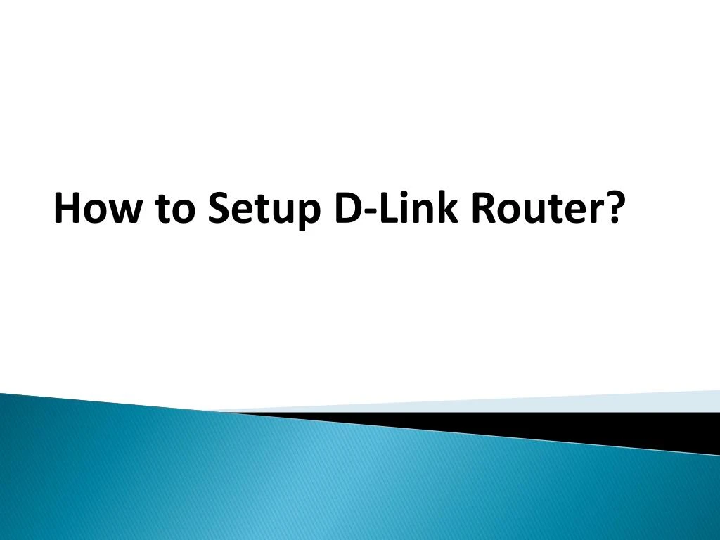 how to setup d link router