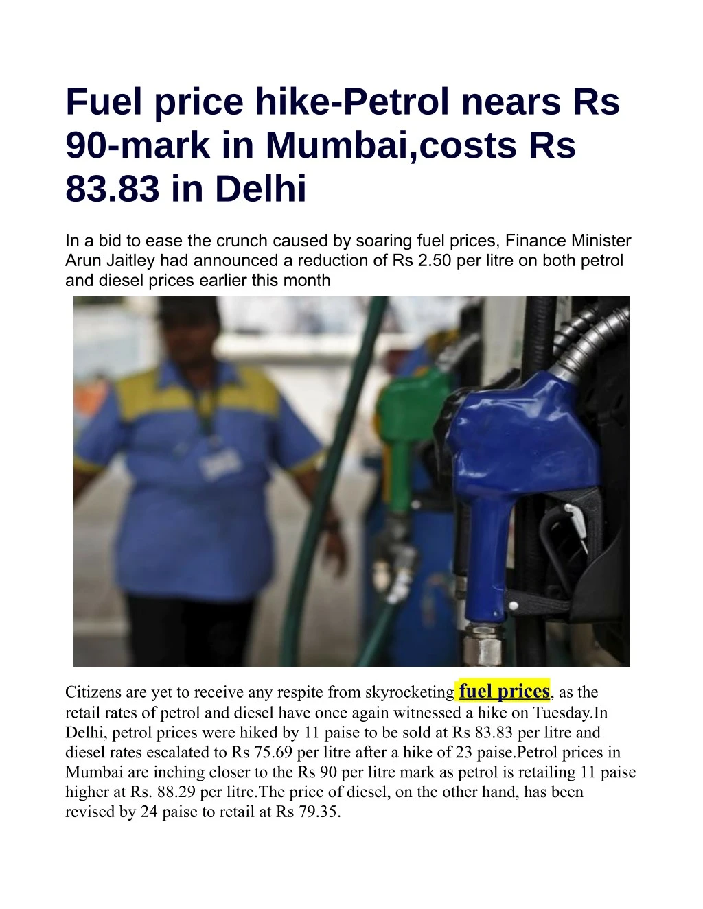 fuel price hike petrol nears rs 90 mark in mumbai