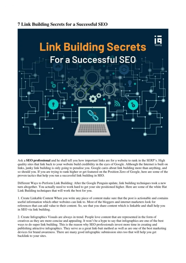 7 Link Building Secrets for a Successful SEO