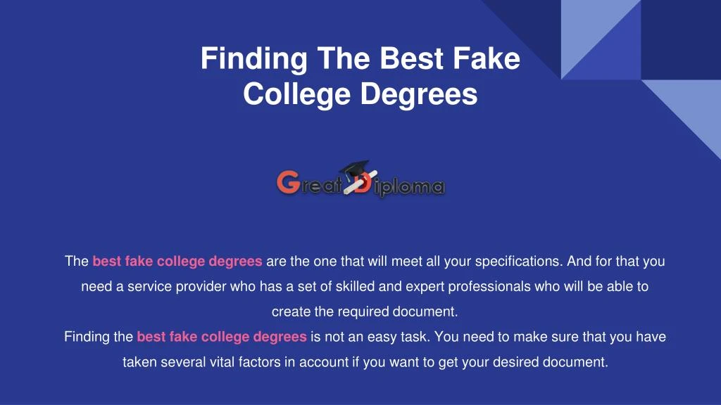 finding the best fake college degrees