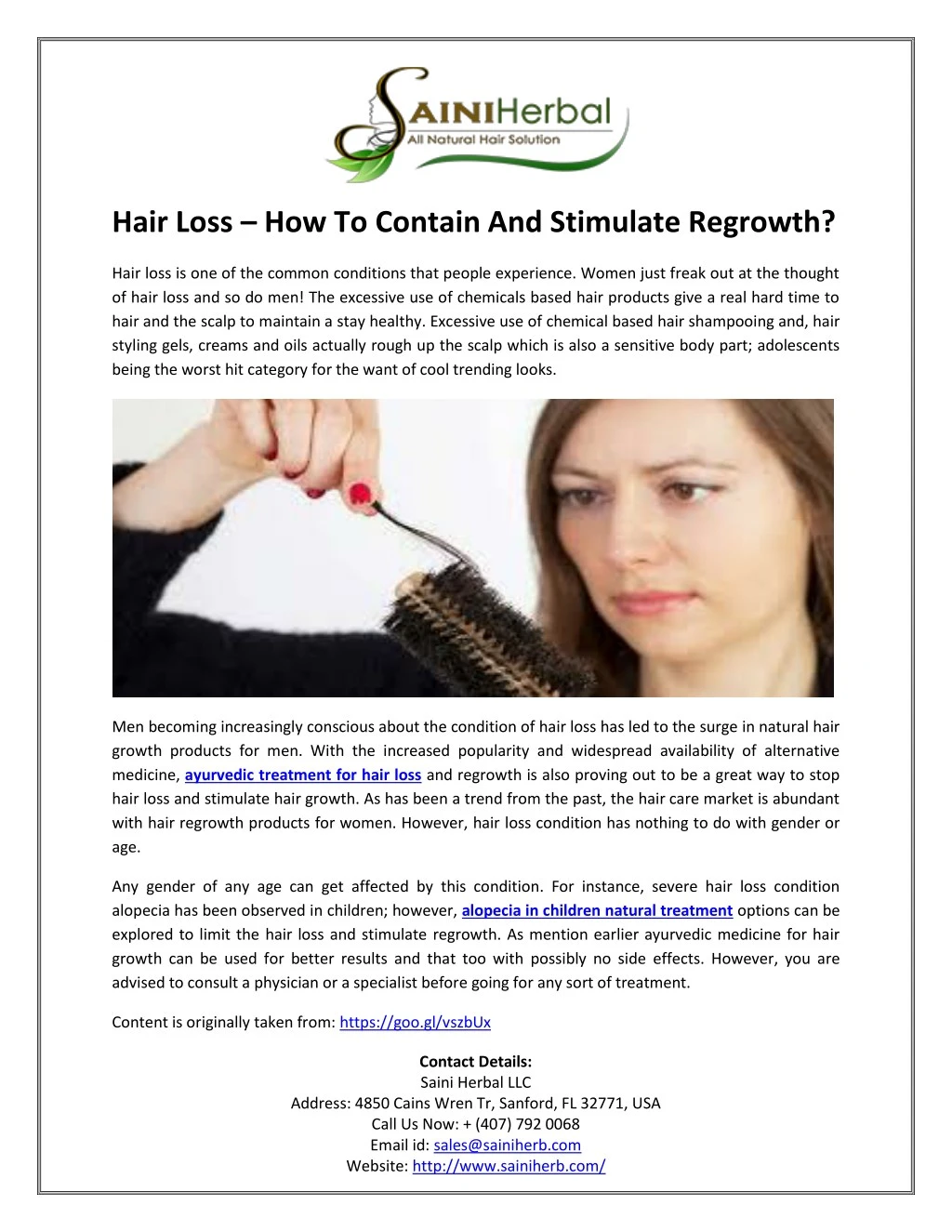hair loss how to contain and stimulate regrowth