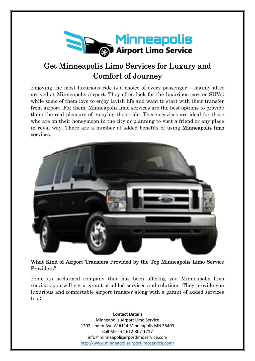 get minneapolis limo services for luxury