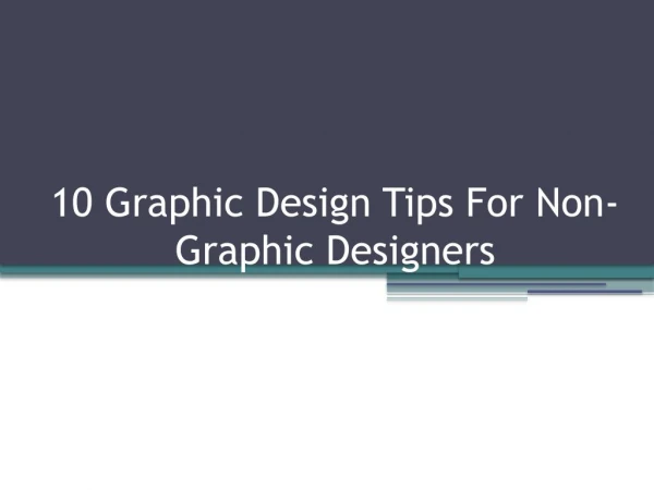 10 Graphic Design Tips for Non-Graphic Designers