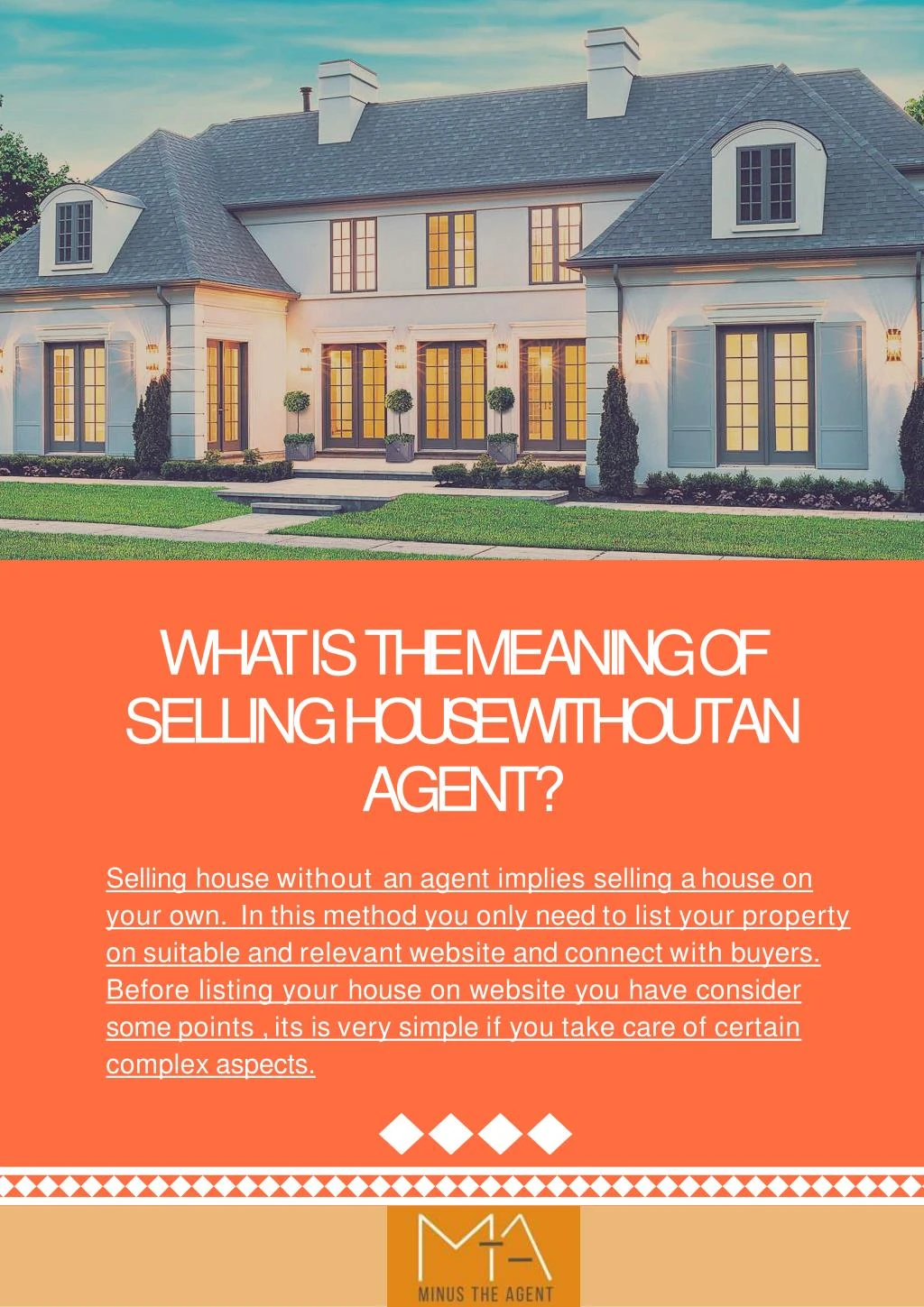 what is the meaning of selling house without