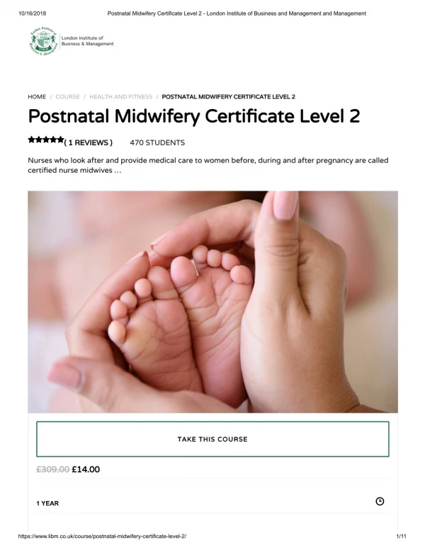 Postnatal Midwifery Certificate Level 2 - istudy