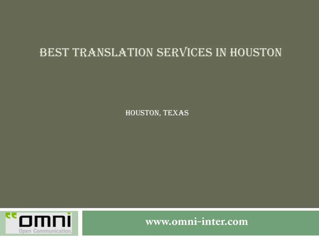 best translation services in houston