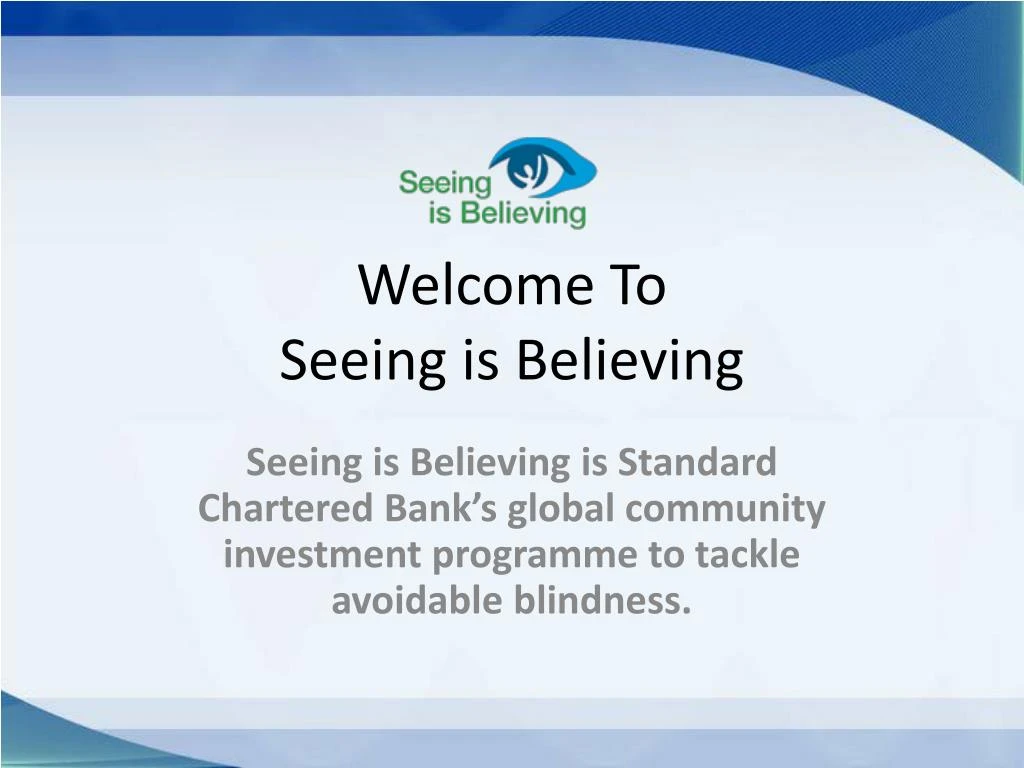 welcome to seeing is believing