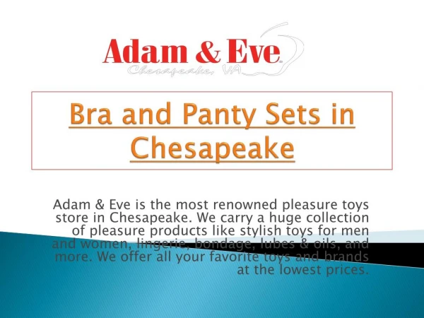 Bra and panty sets in chesapeake