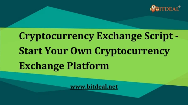 Bitdeal | Cryptocurrency Exchange Script