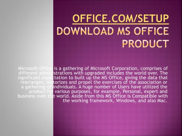 OFFICE.COM/SETUP ACTIVATE YOUR MS OFFICE ACCOUNT