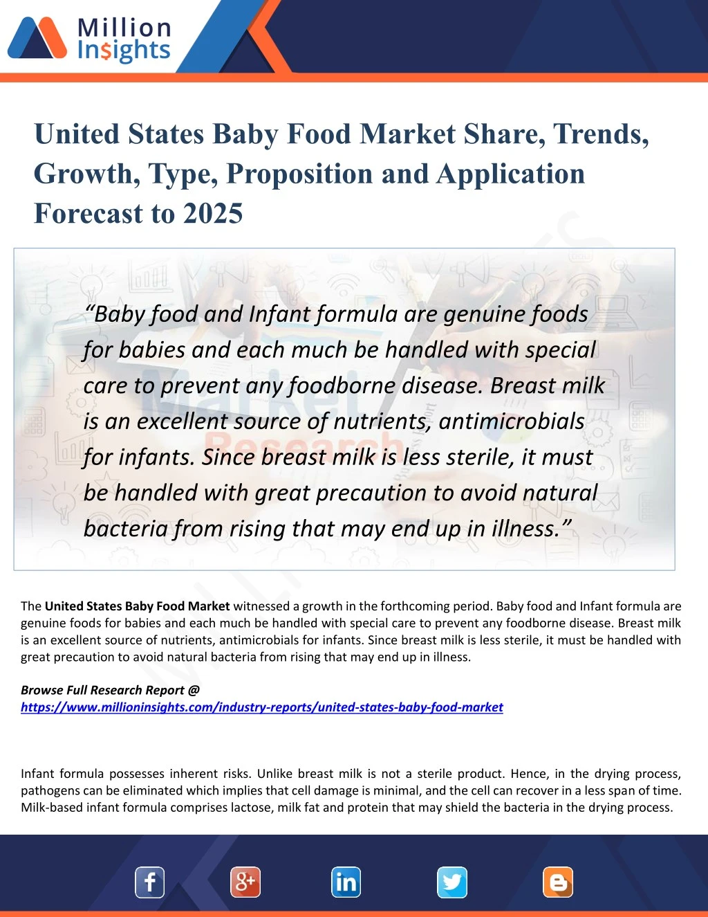 united states baby food market share trends
