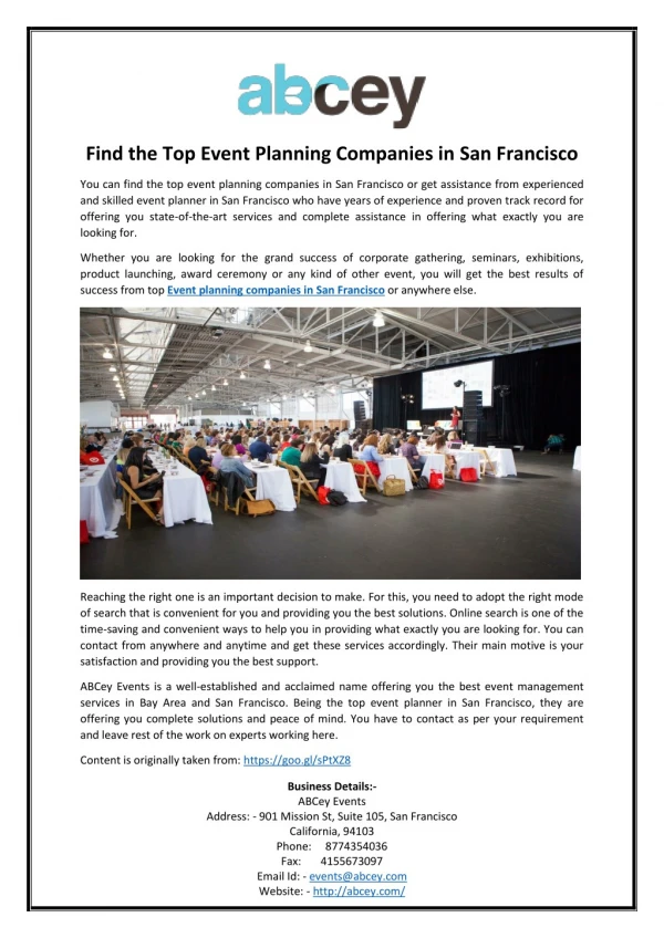 Find the Top Event Planning Companies in San Francisco