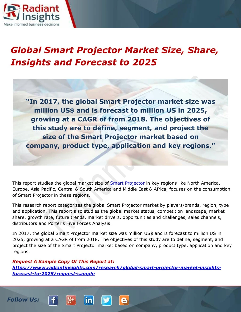 global smart projector market size share insights