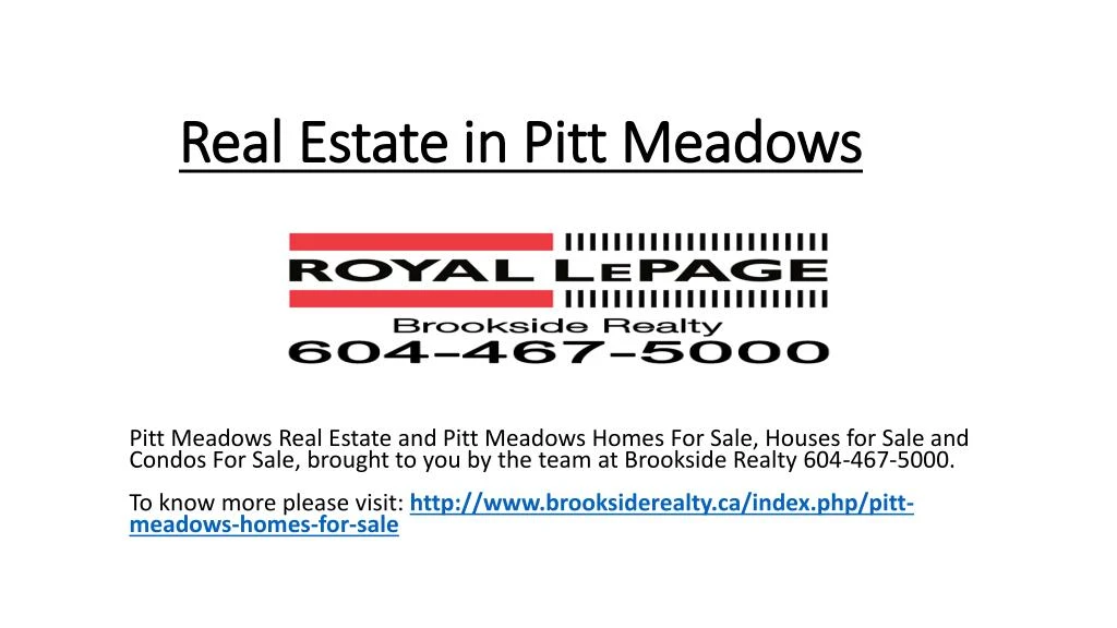 real estate in pitt meadows