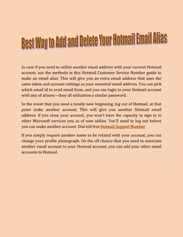 Best Way to Add and Delete Your Hotmail Email Alias