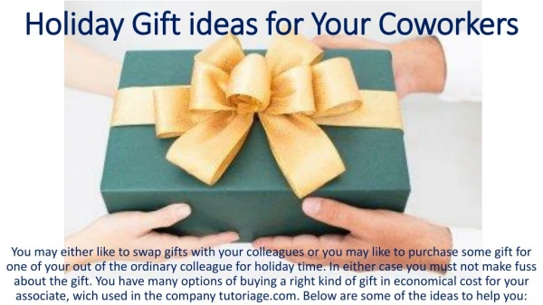 Holiday Gift ideas for Your Coworkers