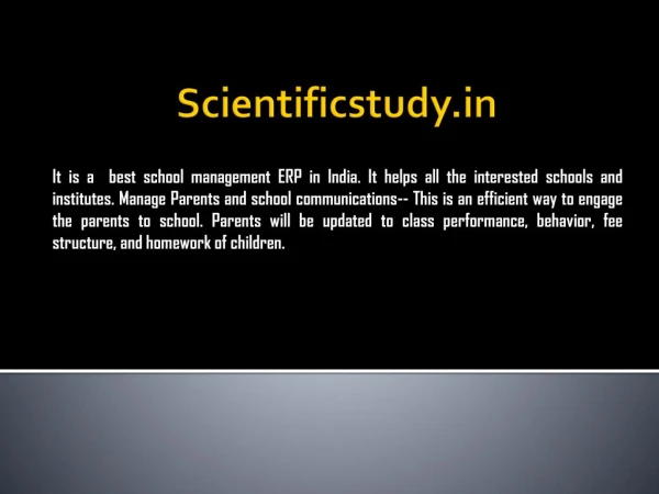 Scientificstudy school ERP in India