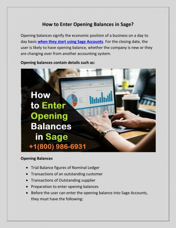 How to Enter Opening Balances in Sage