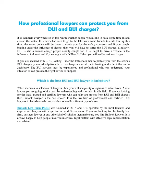 How professional lawyers can protect you from DUI and BUI charges?