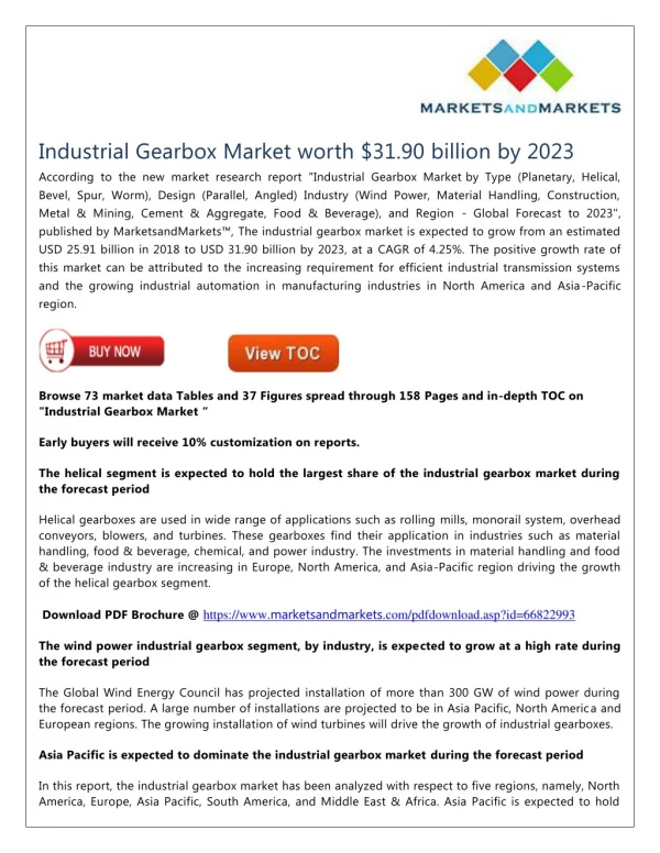 Industrial Gearbox Market worth $31.90 billion by 2023
