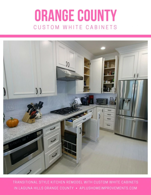 Orange County custom white cabinets