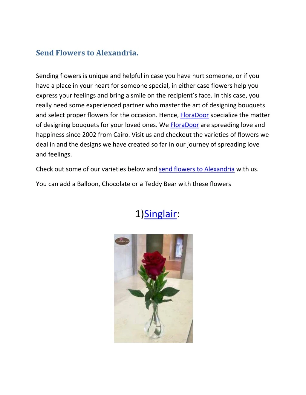 send flowers to alexandria