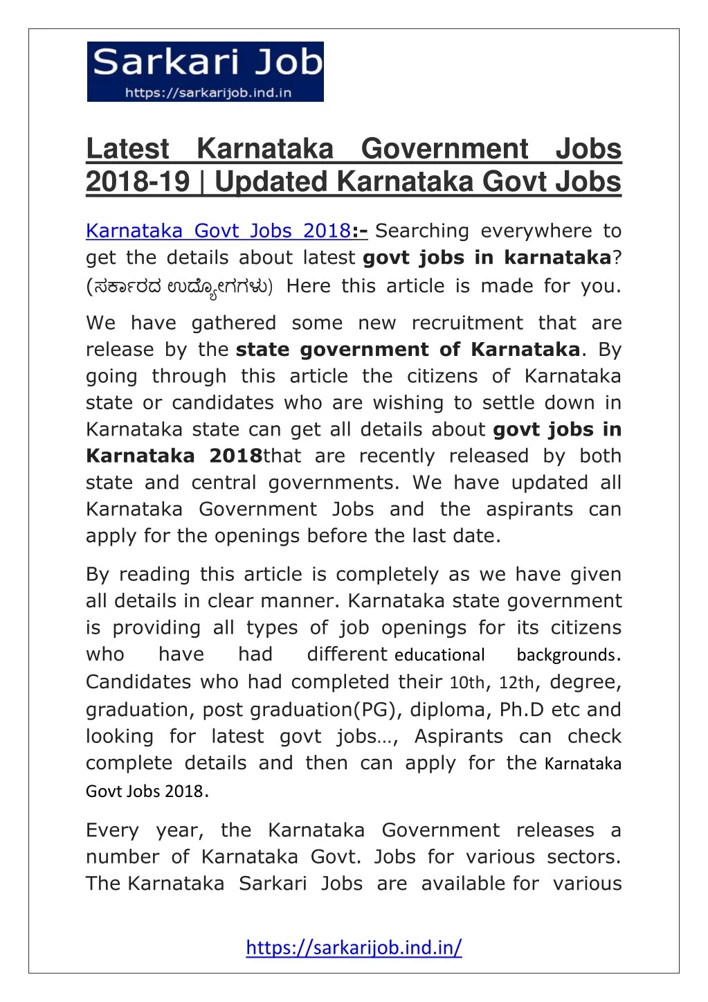 latest karnataka government jobs 2018 19 updated