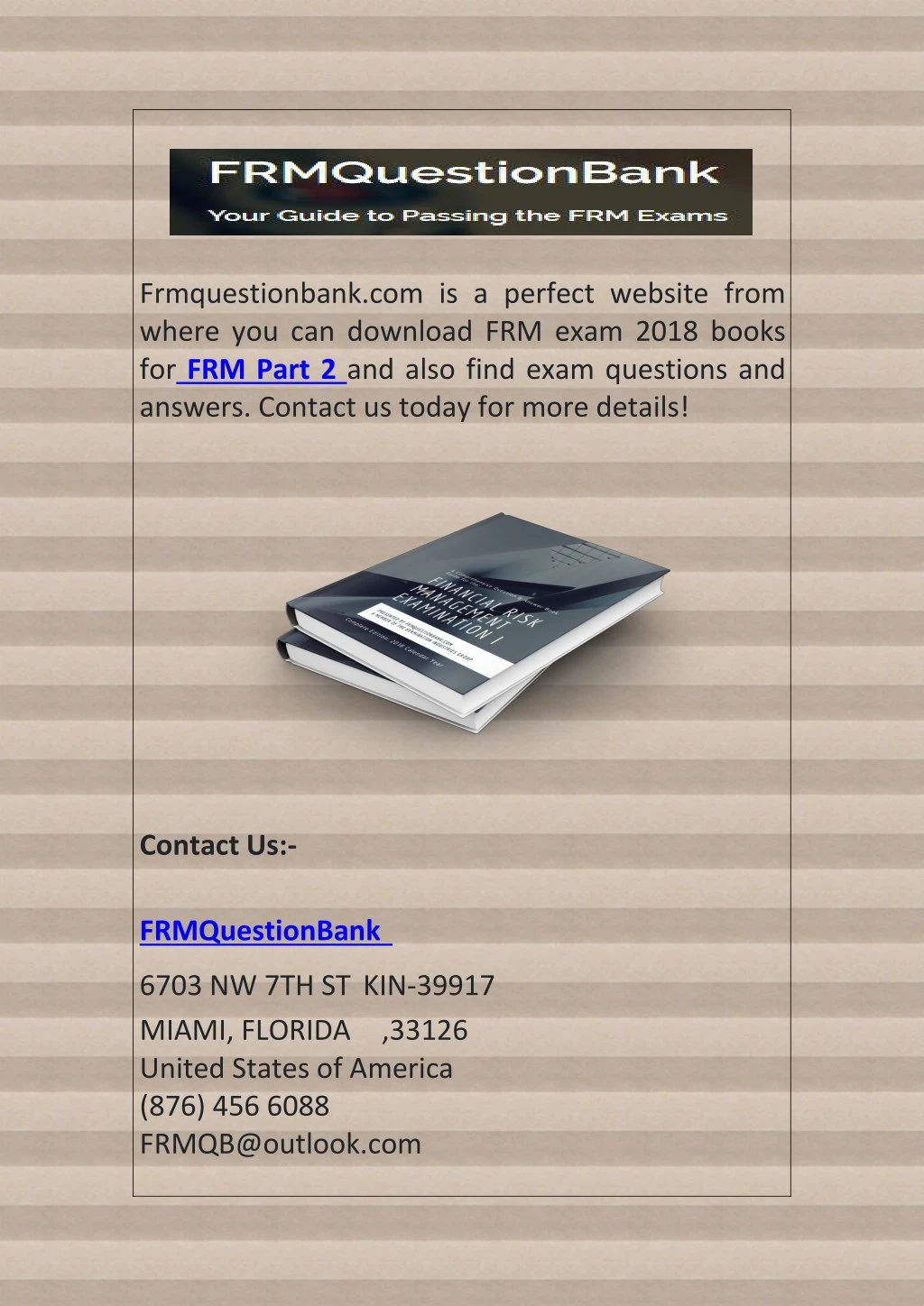 frmquestionbank com is a perfect website from