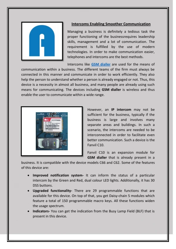 intercoms enabling smoother communication