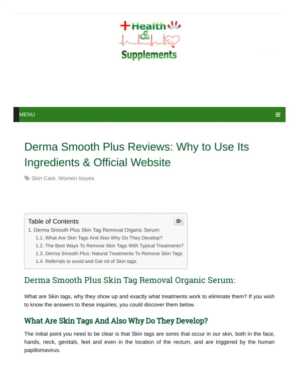 DermaSmooth Plus Could Remove Your Skin Identifies Painlessly!