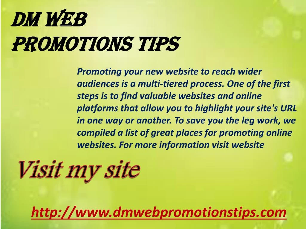 dm web promotions tips