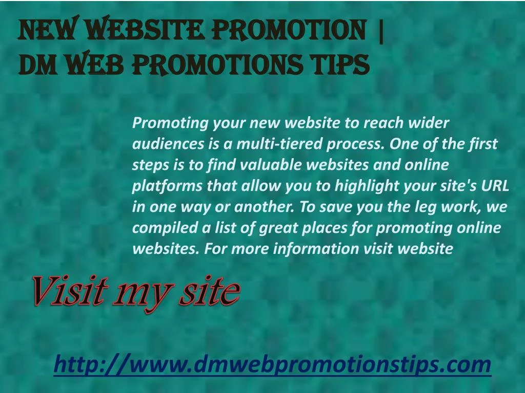 new website promotion dm web promotions tips