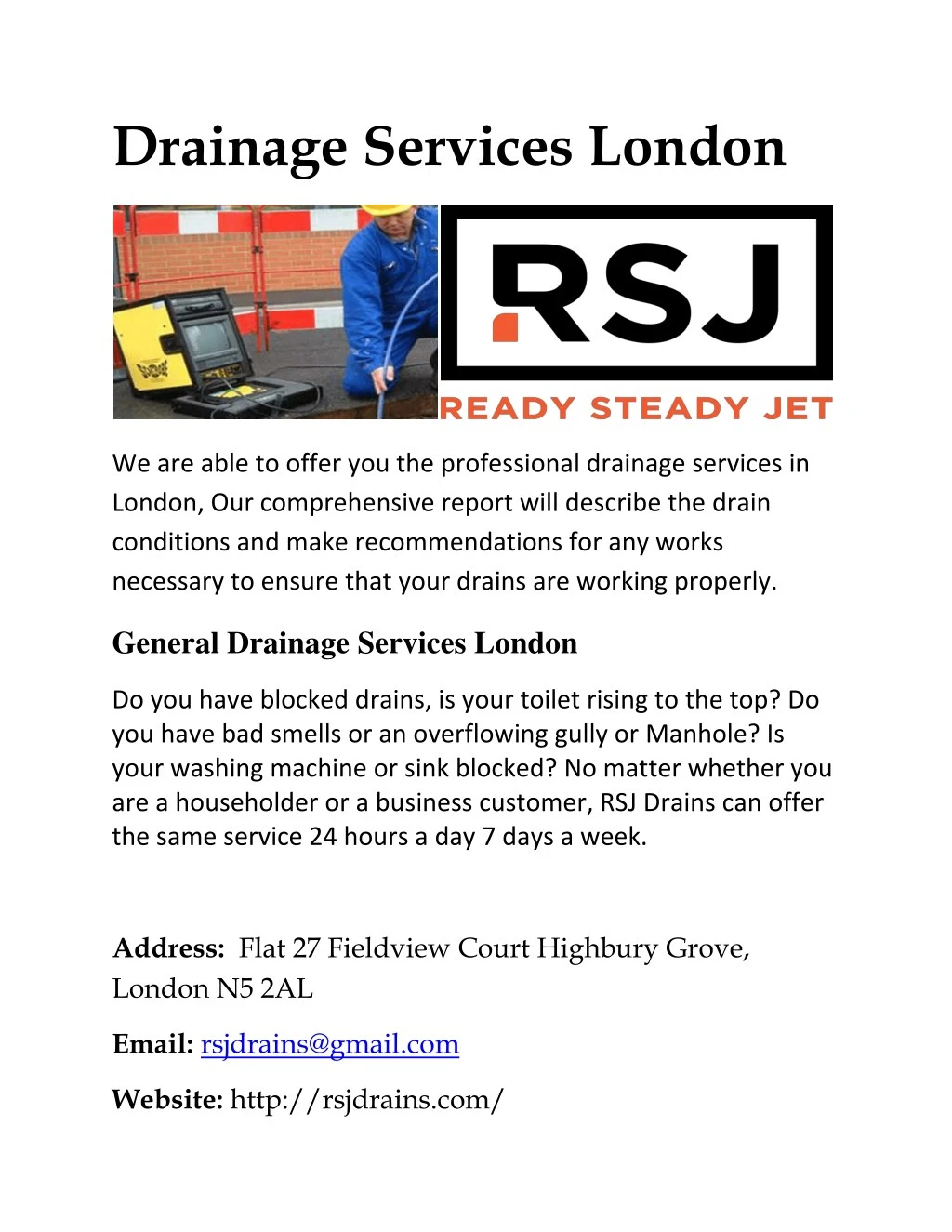 drainage services london