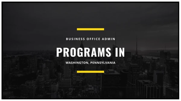 Business Office Administration in Washington, PA