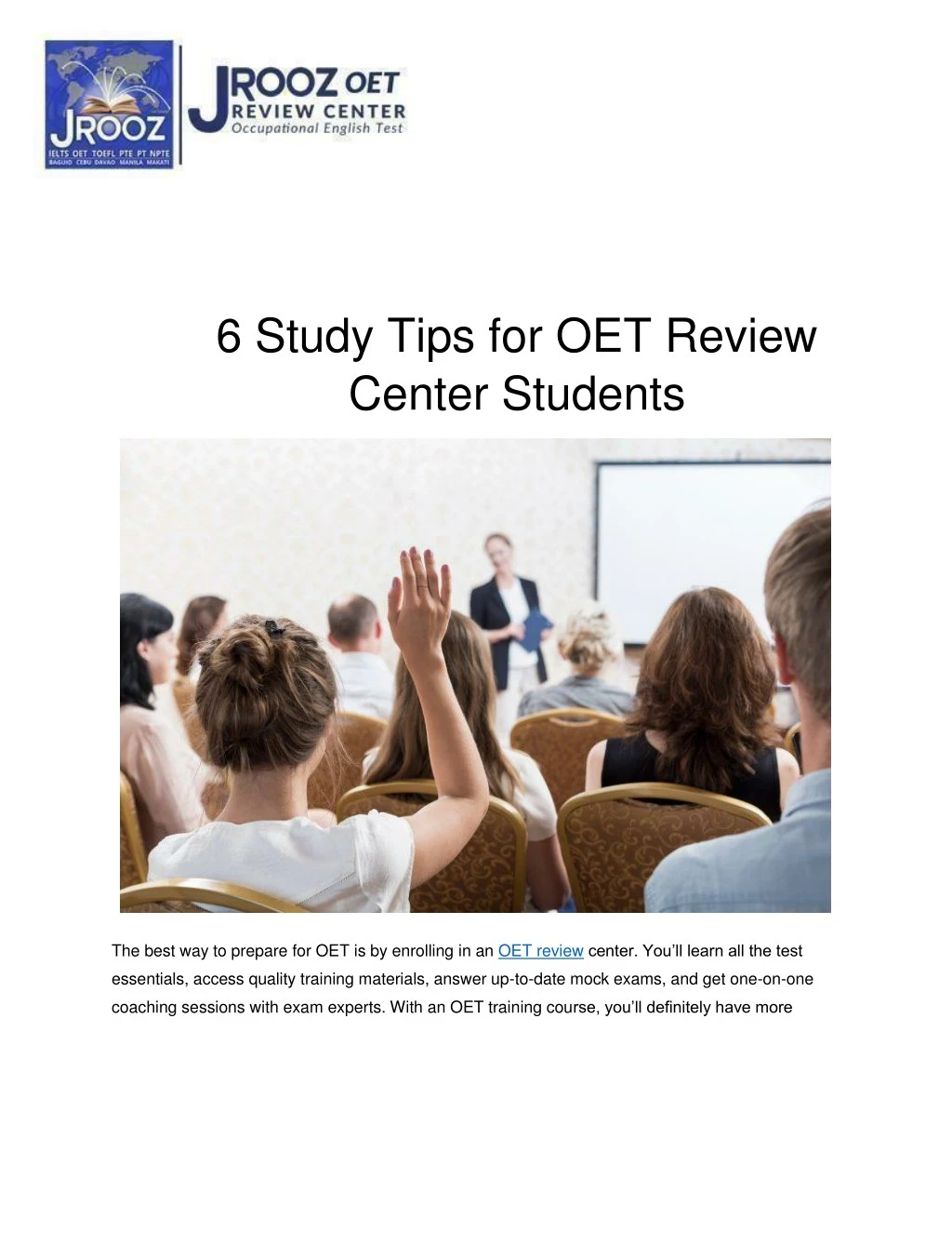 6 study tips for oet review center students