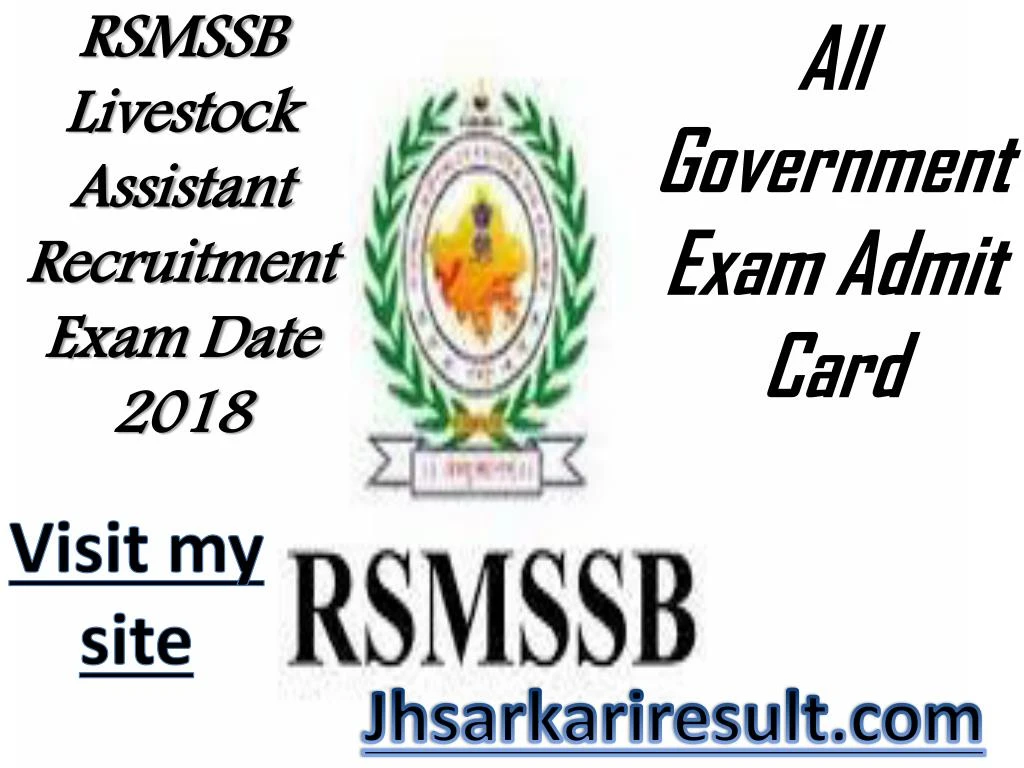 rsmssb livestock assistant recruitment exam date
