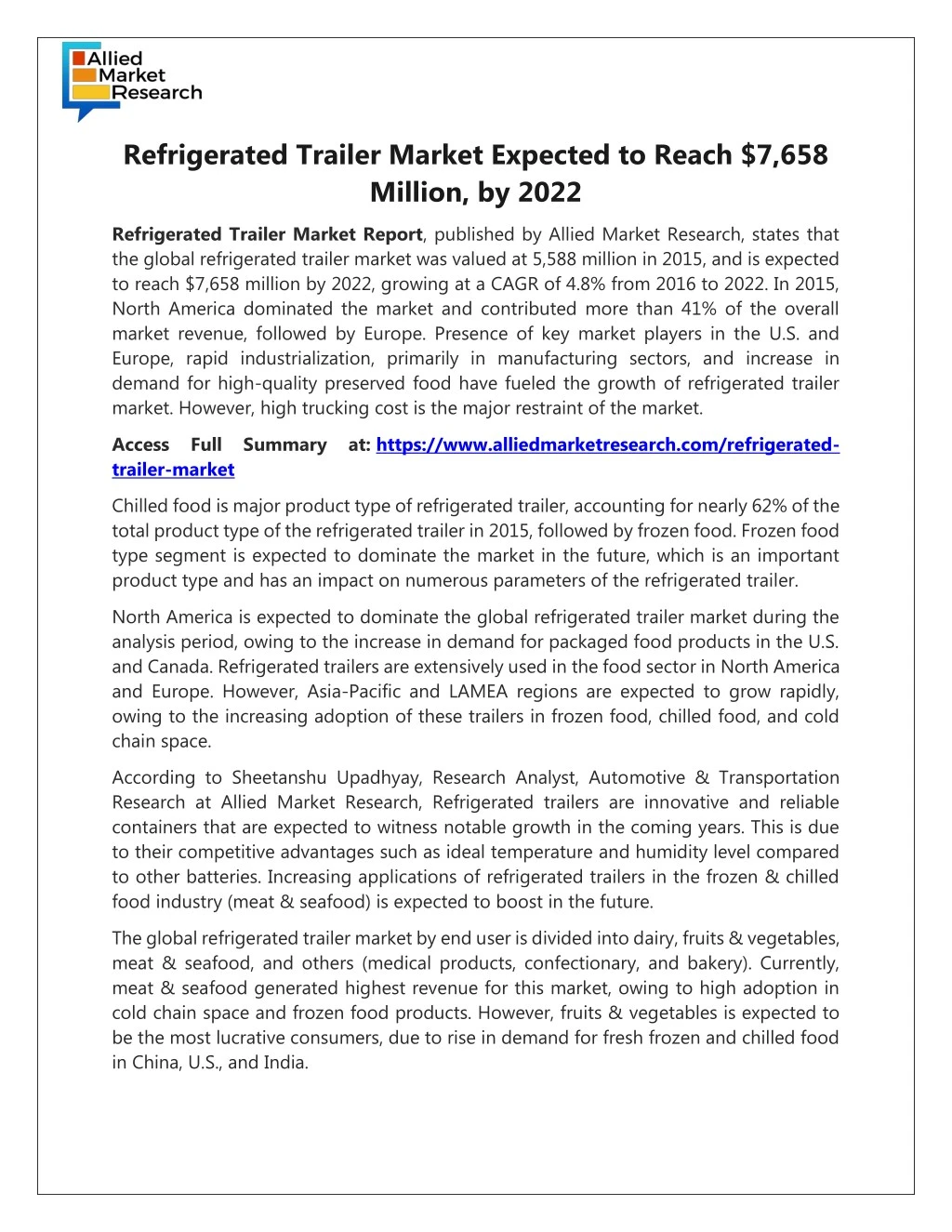 refrigerated trailer market expected to reach