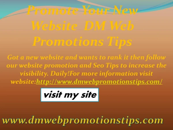 promote your new website dm web promotions tips