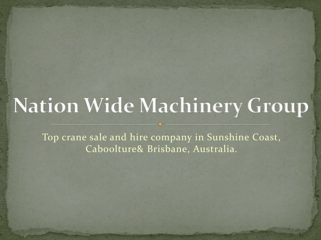 nation wide machinery group