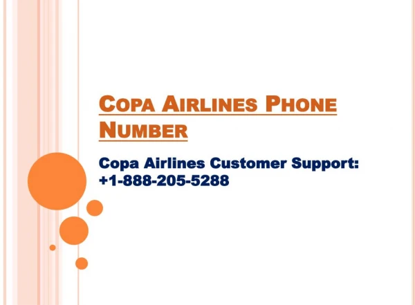 Copa Airlines Customer Service Phone Number(1-888-205-5288)