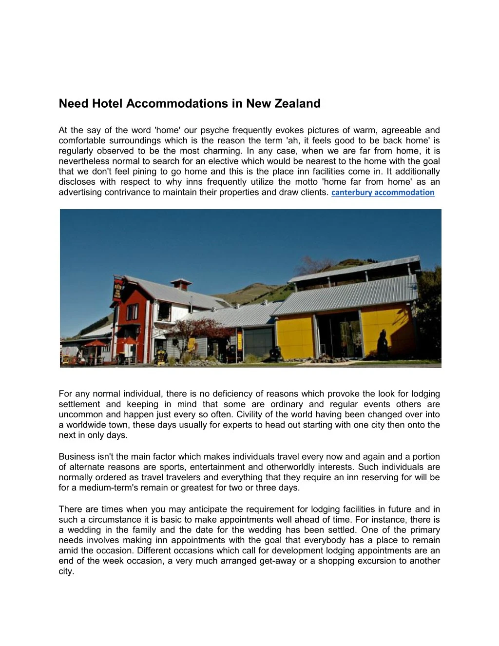 need hotel accommodations in new zealand