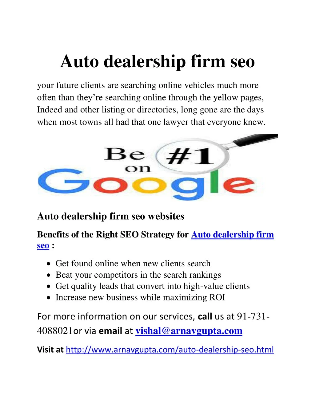 auto dealership firm seo