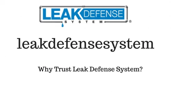 Home leak detection - Leakdefensesystem