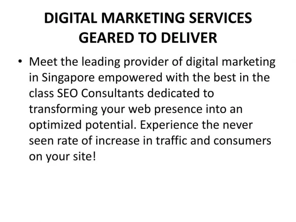 SEO Services Agency in Singapore, SEO Consultant in Singapore