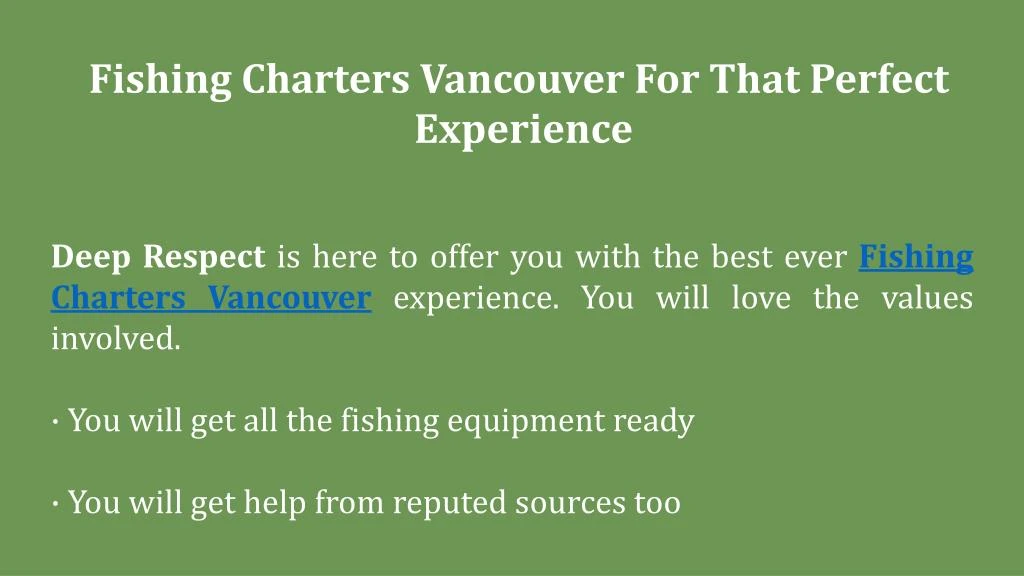 fishing charters vancouver for that perfect