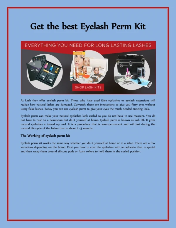 Get the best Eyelash Perm Kit